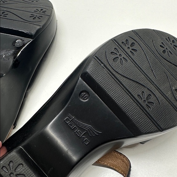 Dansko Joanie Platform Sandals Shoes Open Toe Buckle Leather Black Size 40 US 10 - Picture 11 of 12